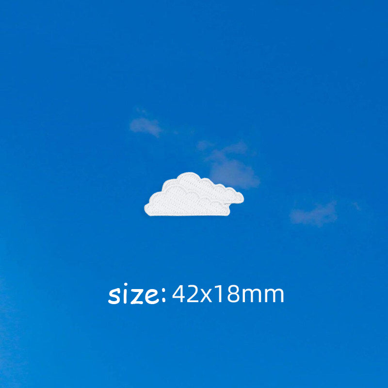 White Cloud Embroidery Patch