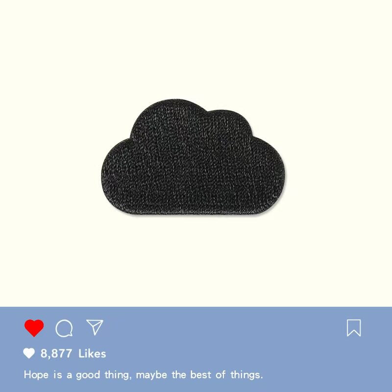 White Cloud Embroidery Patch