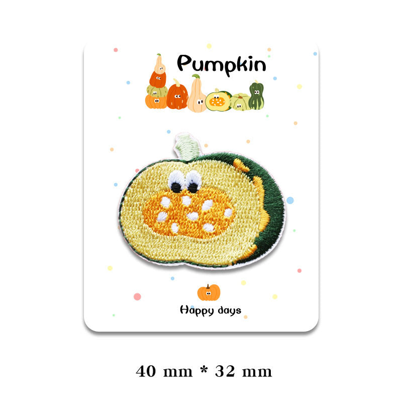 Wacky Pumpkin Embroidery Patch