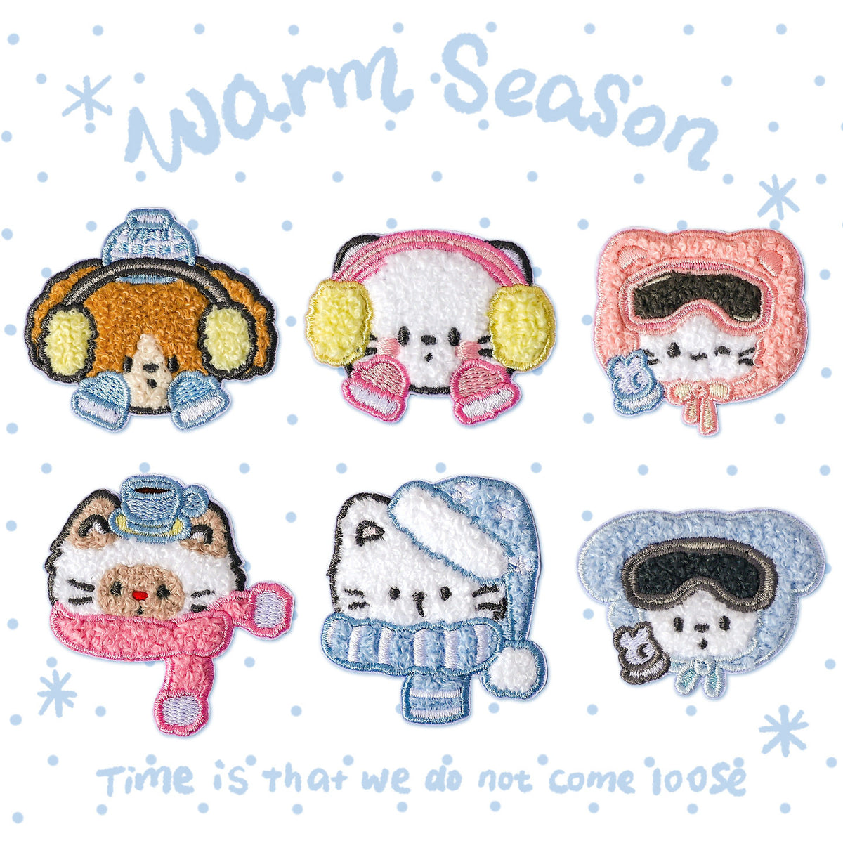 Plush Kitten and Puppy Embroidery Patches