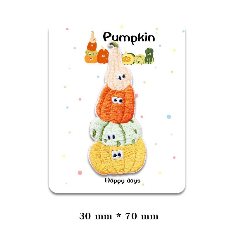 Wacky Pumpkin Embroidery Patch