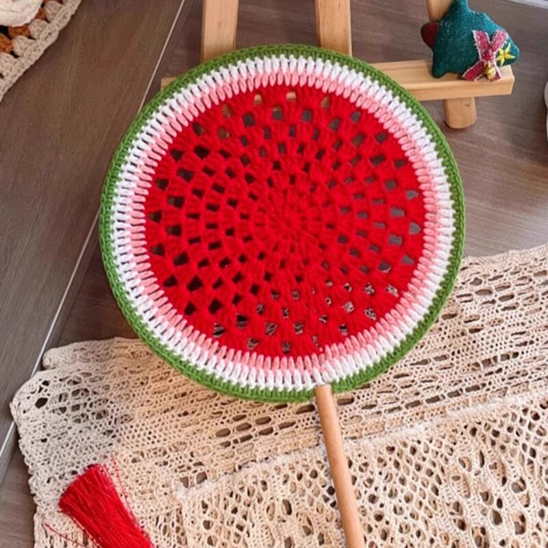 DIY crochet fan kit with traditional Chinese style, featuring Dunhuang patterns, for handmade crafts, including coasters and fans as gifts.