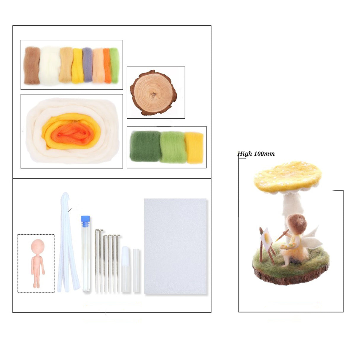Mushroom Needle Felting Kit