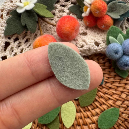 Small Pointed Pure Wool Felt Leaves