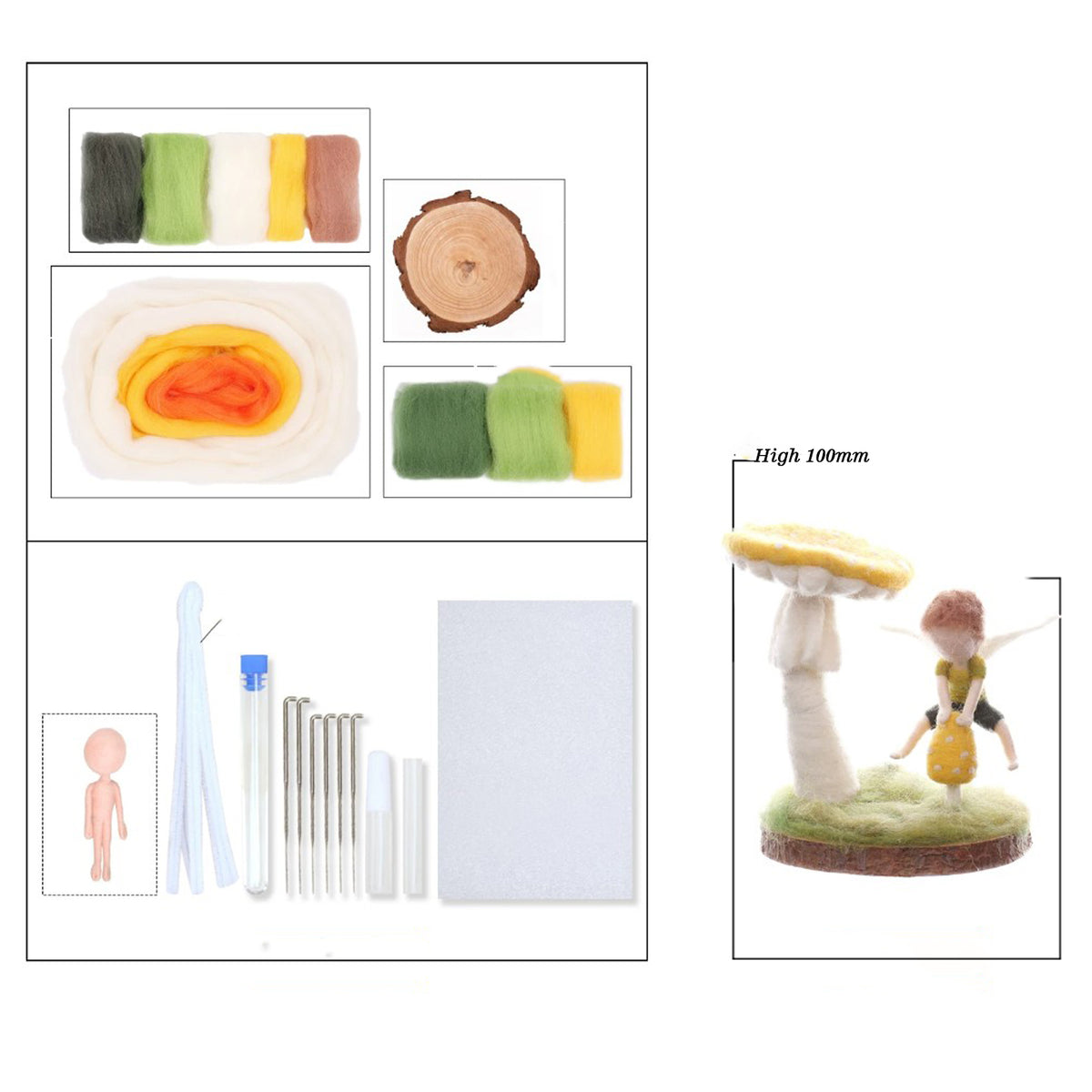 Mushroom Needle Felting Kit
