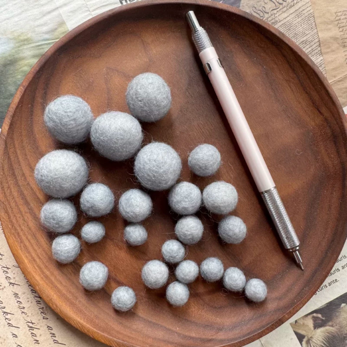 1 cm Colored Solid Wool Felt Balls