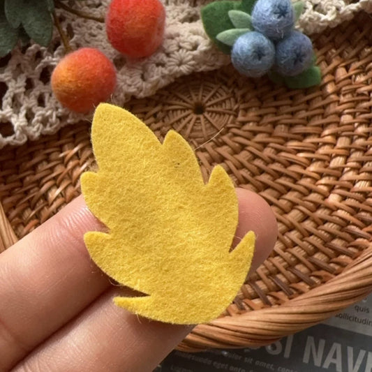 Colorful Basic Pure Wool Felt Fabric Leaves