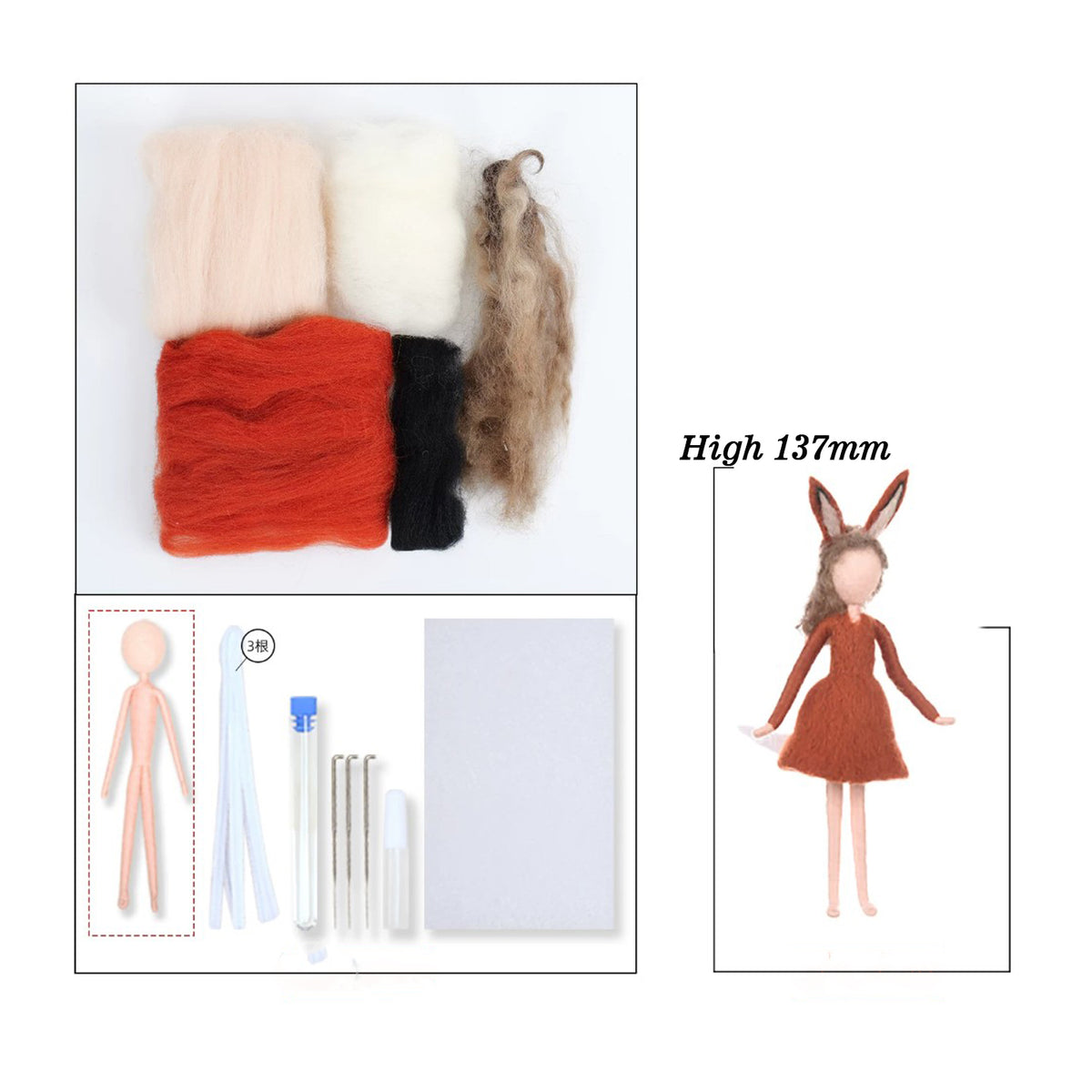 Fox Fairy Car Charm Felting Kit
