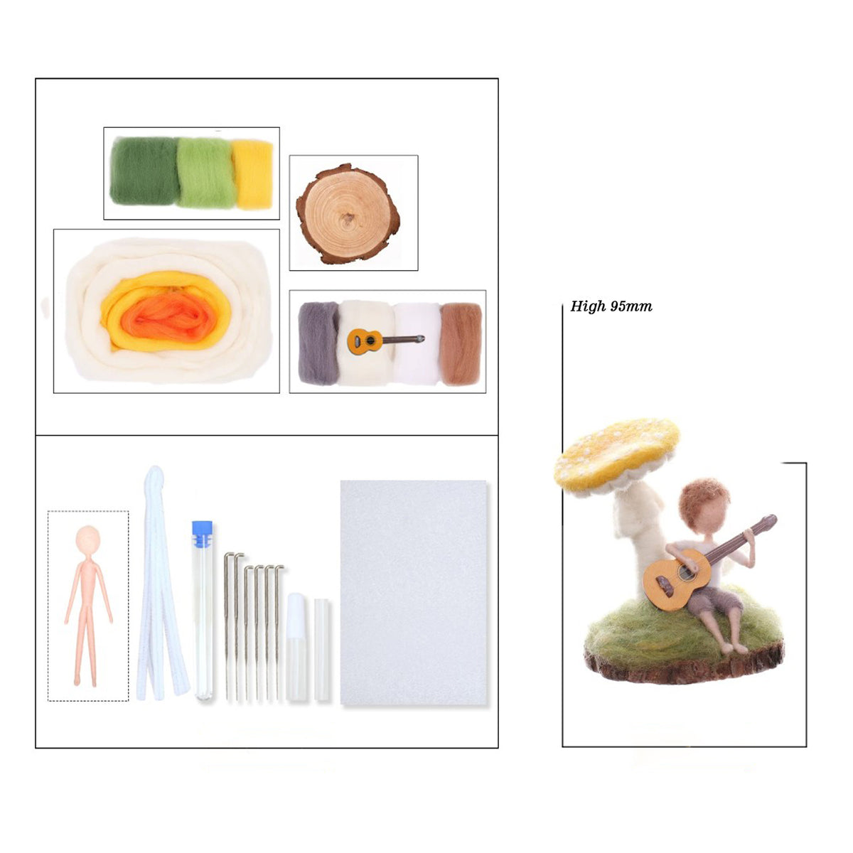 Mushroom Needle Felting Kit