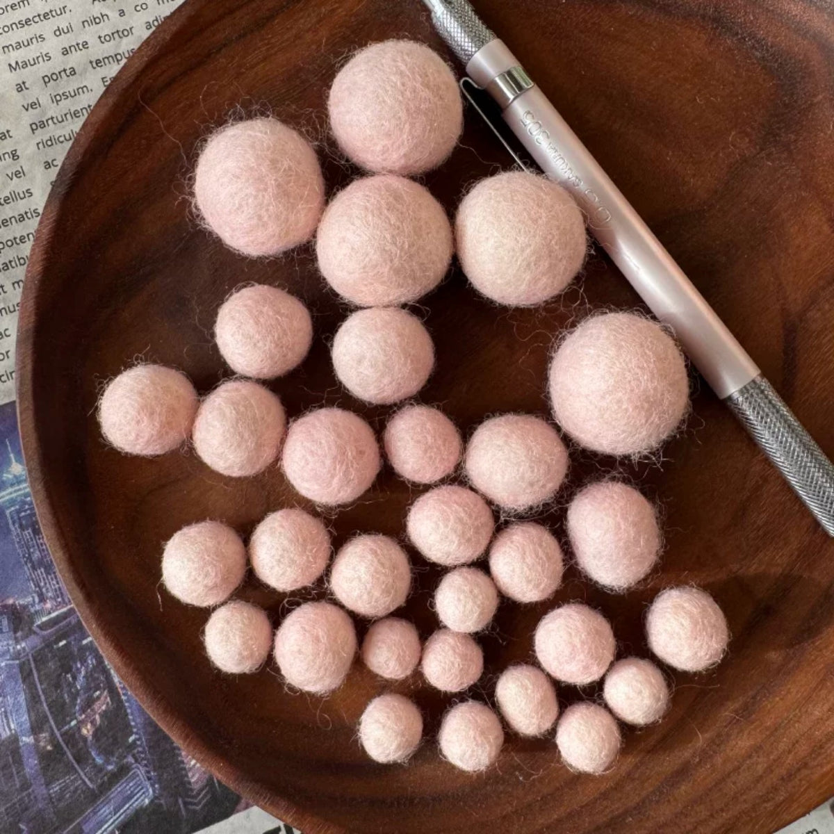 1 cm Colored Solid Wool Felt Balls
