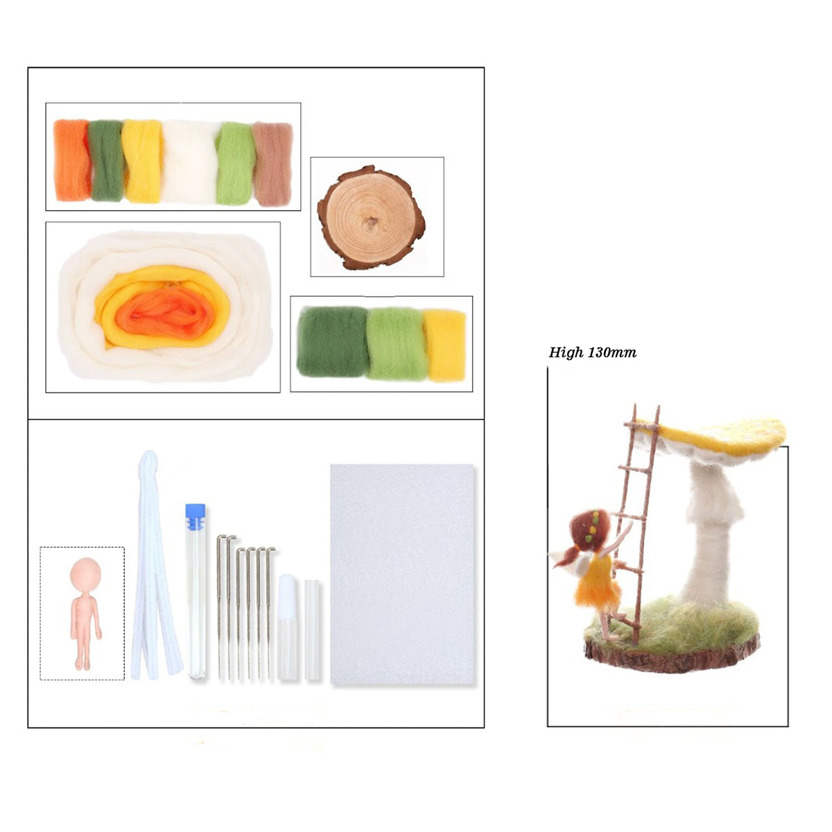 Mushroom Needle Felting Kit