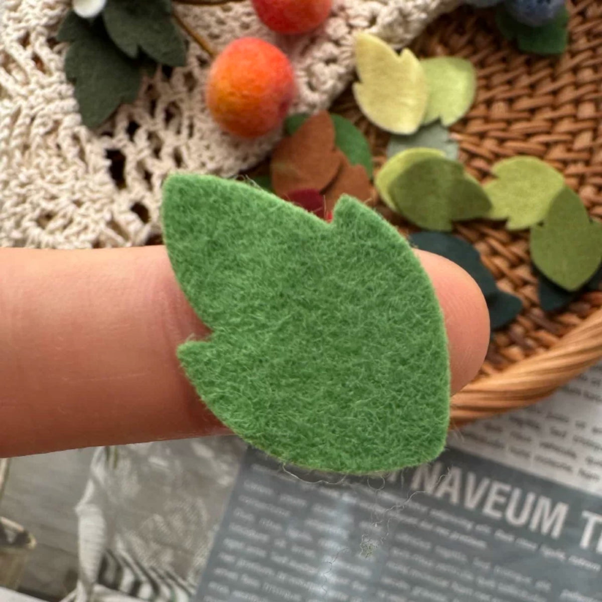 Colorful Pure Wool Felt Leaf Pieces