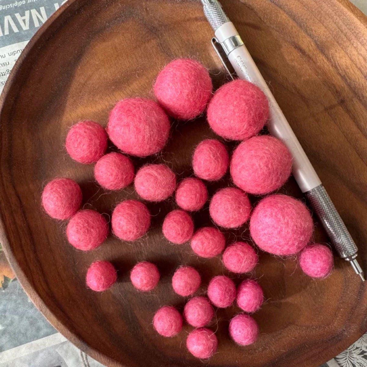 1 cm Colored Solid Wool Felt Balls