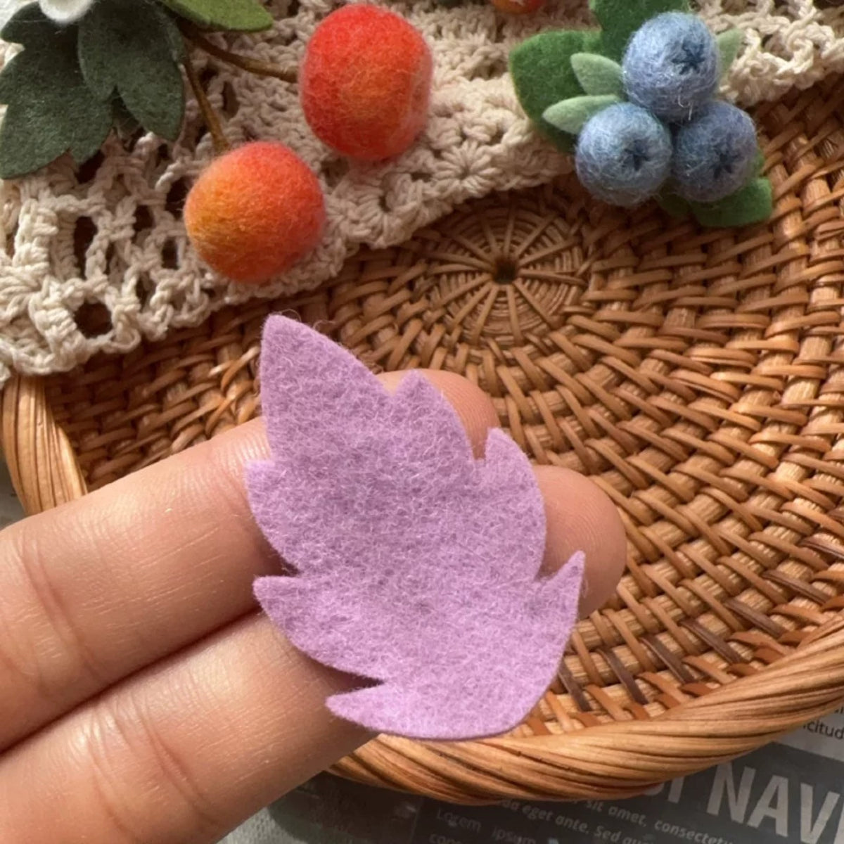 Colorful Basic Pure Wool Felt Fabric Leaves