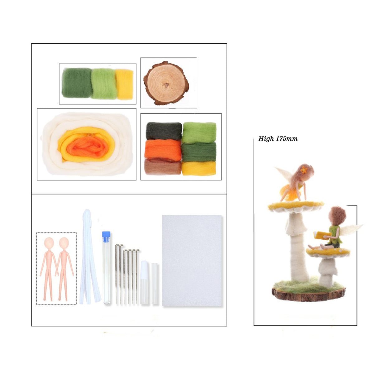 Mushroom Needle Felting Kit