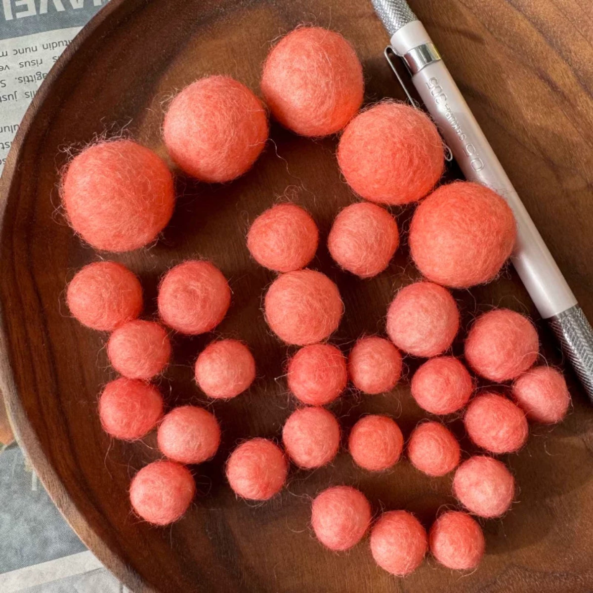 1 cm Colored Solid Wool Felt Balls
