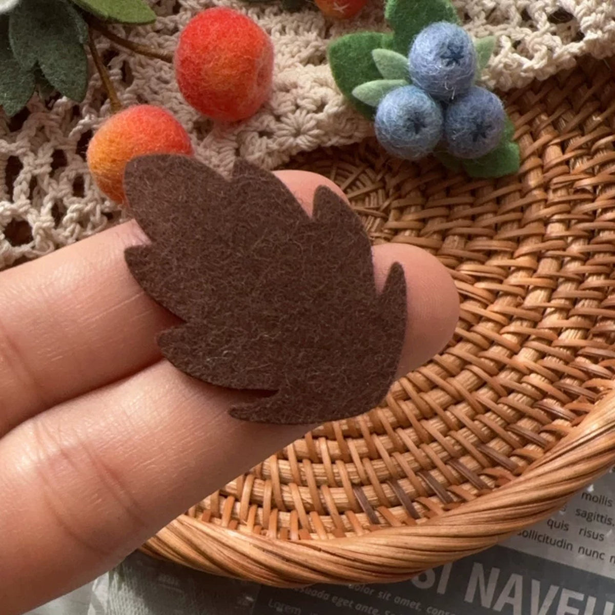 Colorful Basic Pure Wool Felt Fabric Leaves