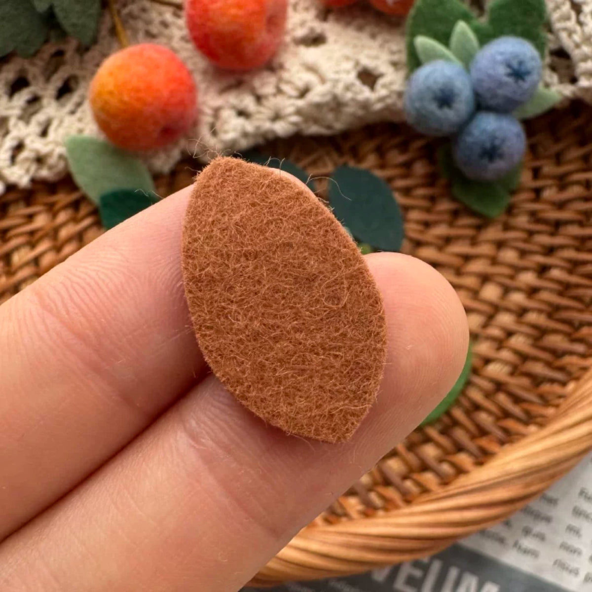Small Pointed Pure Wool Felt Leaves