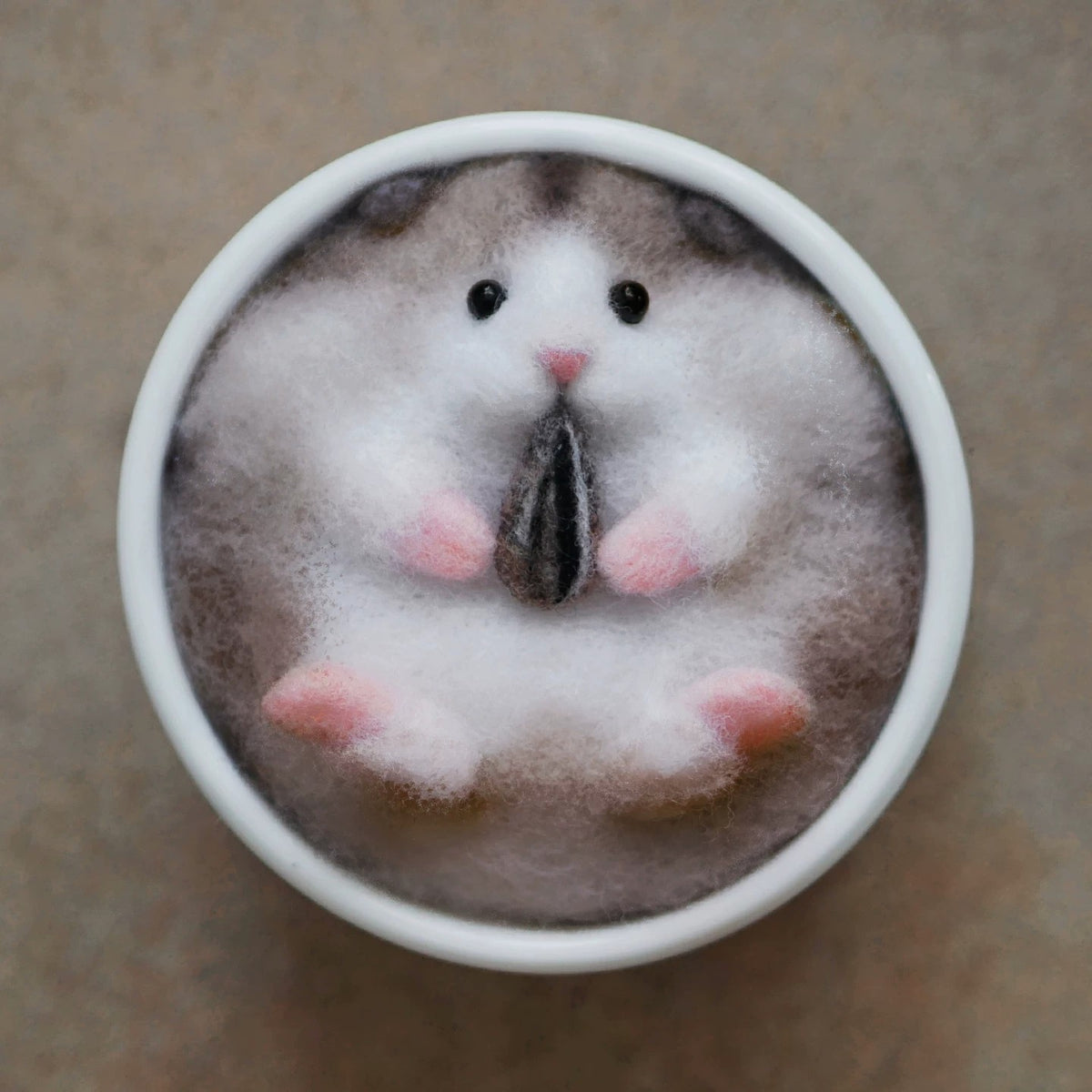 Cat in Flower Pot Needle Felting Kit