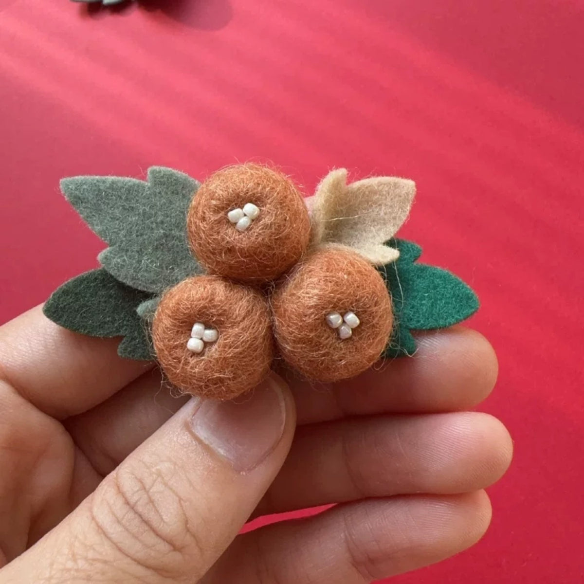 Chestnut Pinecone Berry DIY Craft Kit for Hair Clips, Brooches, Hats and Doll Decorations