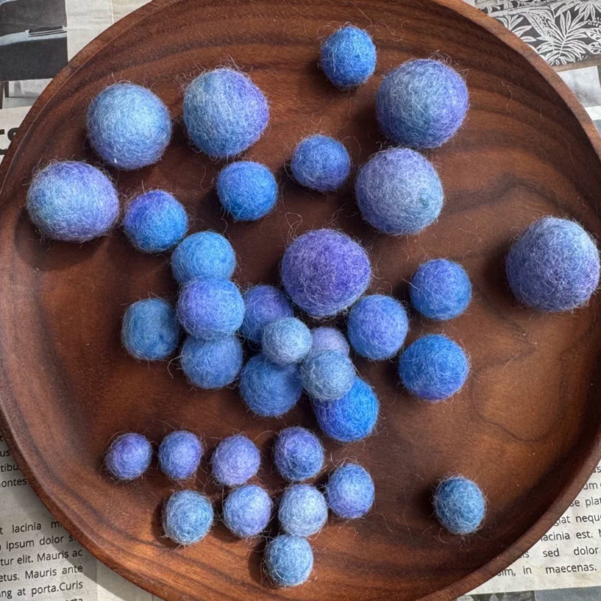 Gradient Dyed Multicolor Handmade Solid Pure Wool Felt Balls
