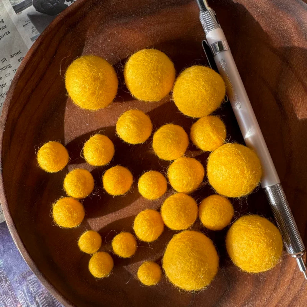 1 cm Colored Solid Wool Felt Balls