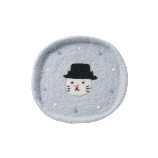 Christmas Cat Felt Coaster Kit with Holiday Decorations