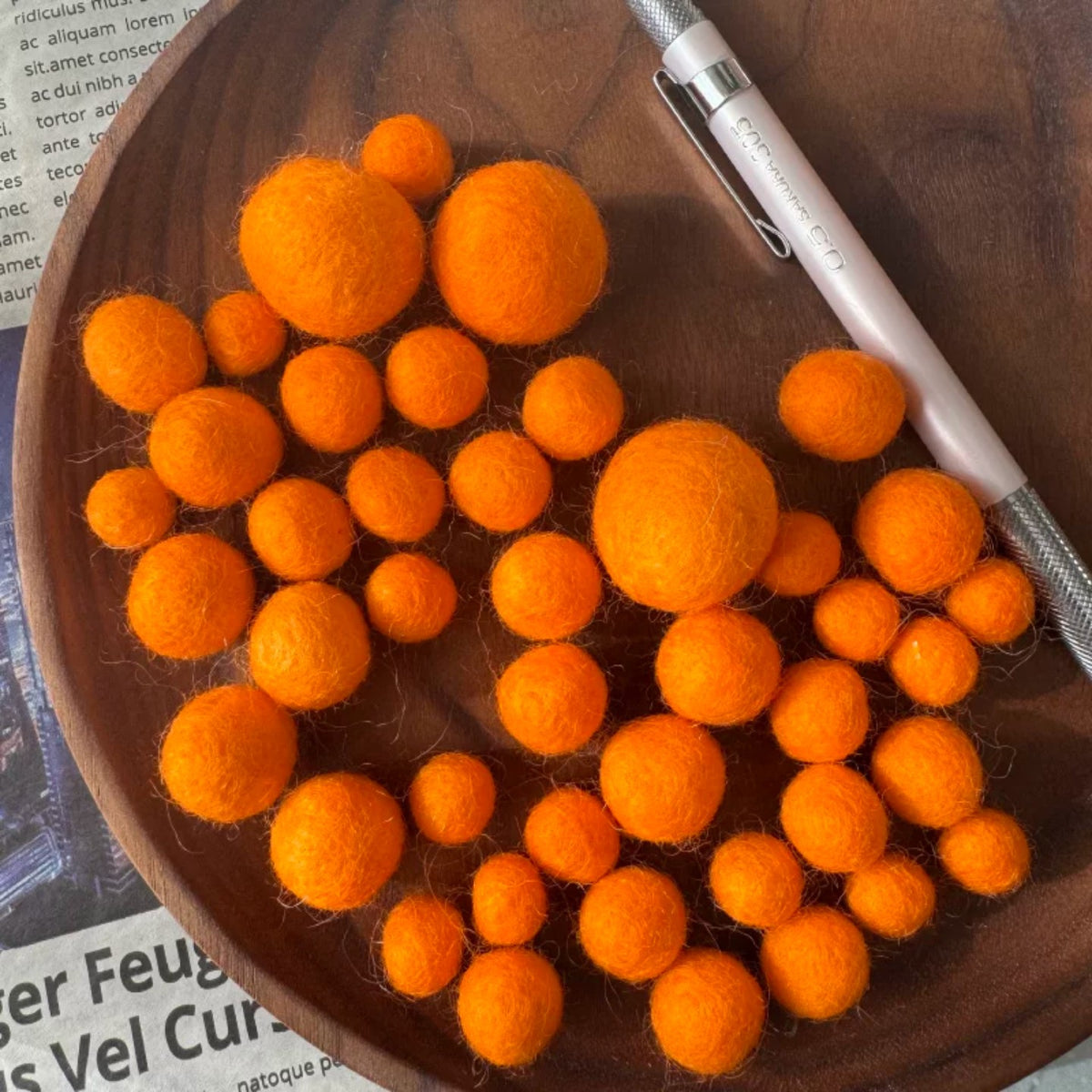 1 cm Colored Solid Wool Felt Balls