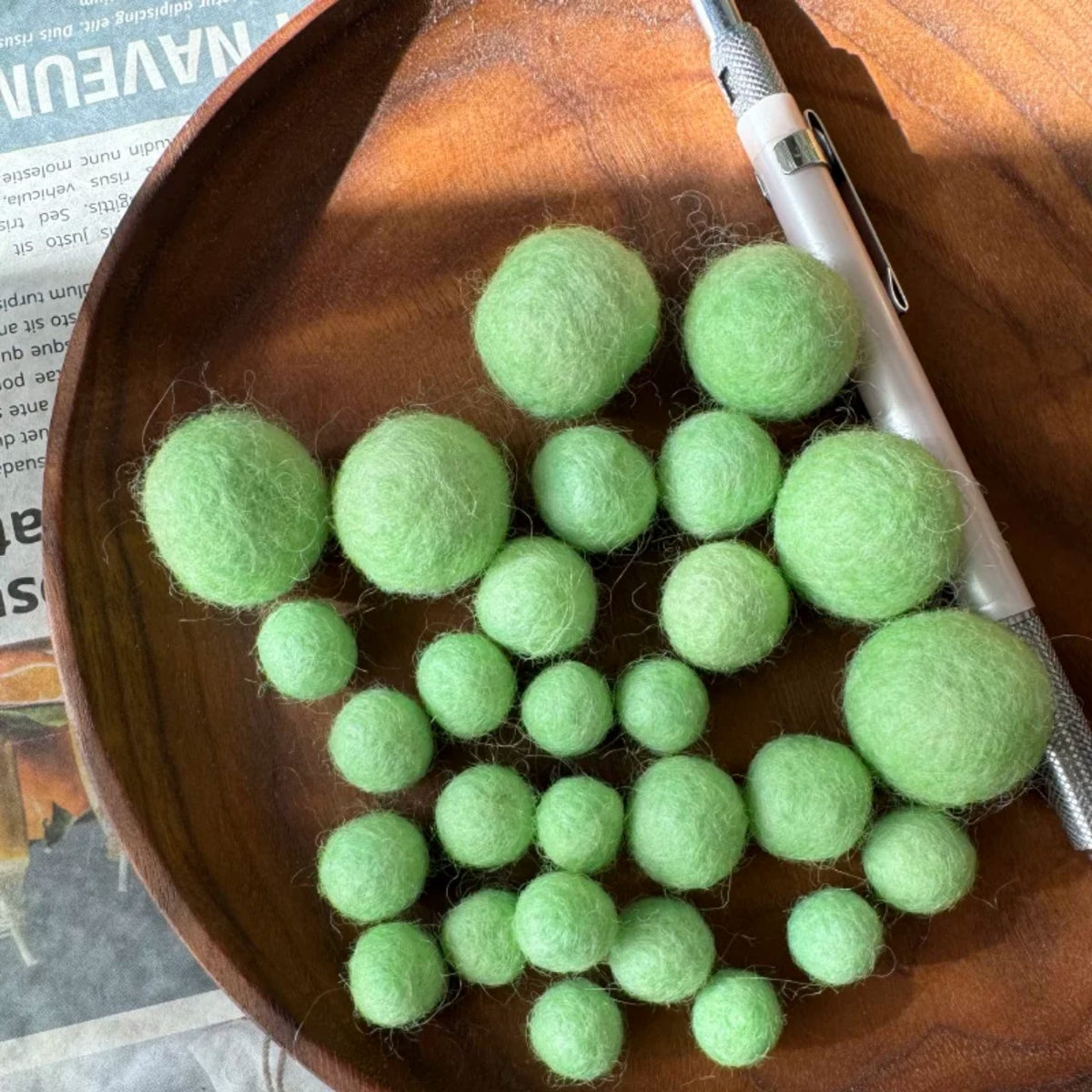 1 cm Colored Solid Wool Felt Balls