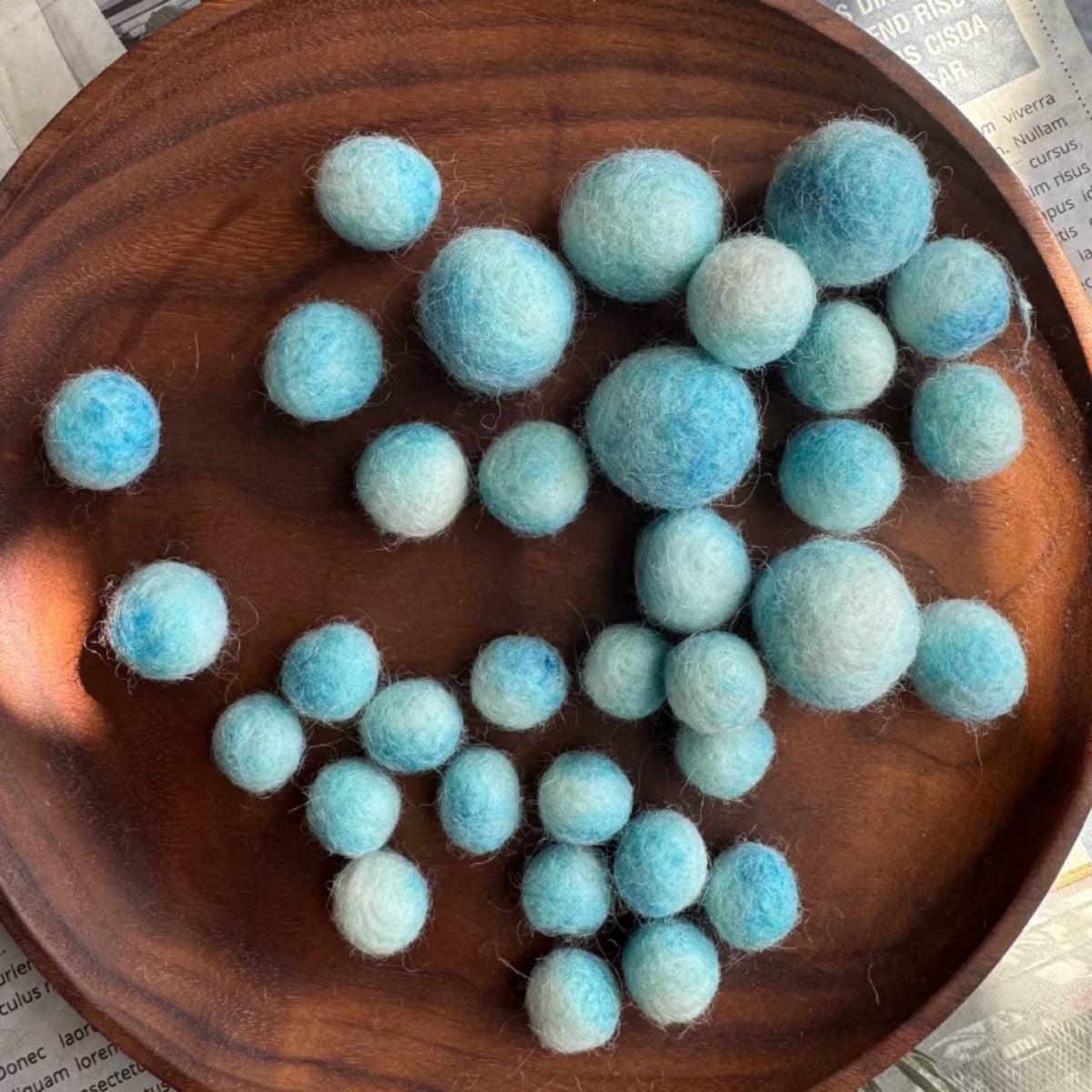 Gradient Dyed Multicolor Handmade Solid Pure Wool Felt Balls