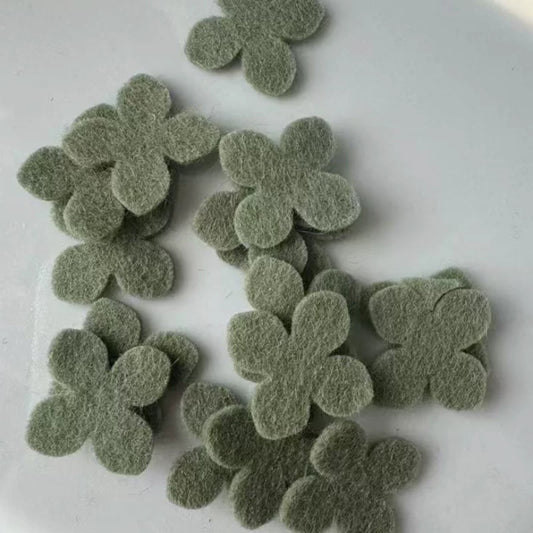 Wool Felt Hydrangea & Green Leaf Craft Set