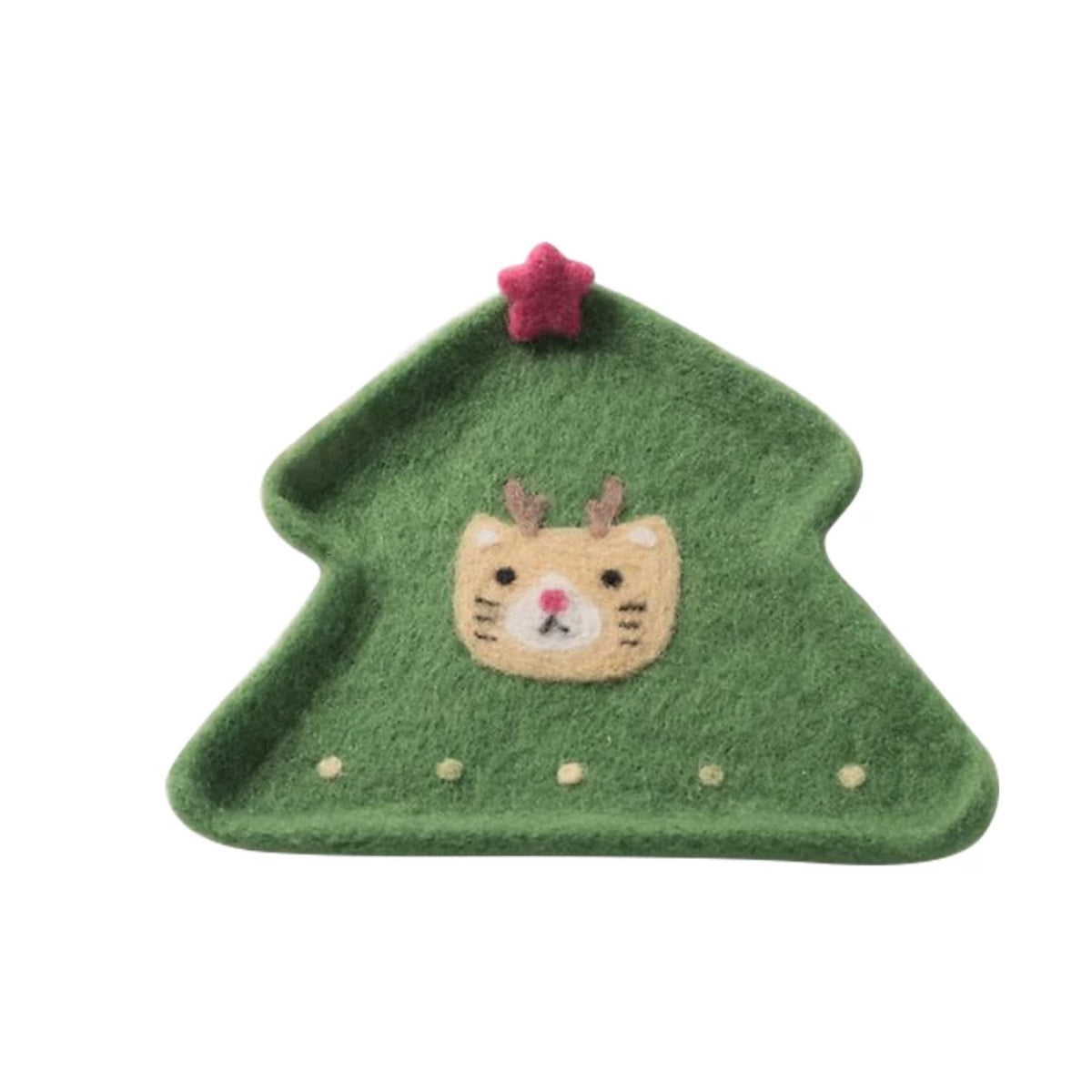 Christmas Cat Felt Coaster Kit with Holiday Decorations
