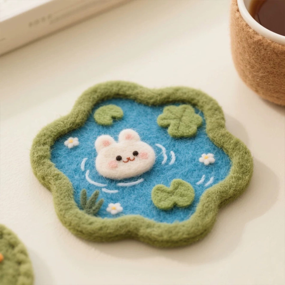 Cute Pond Animal Felting Coaster Kit