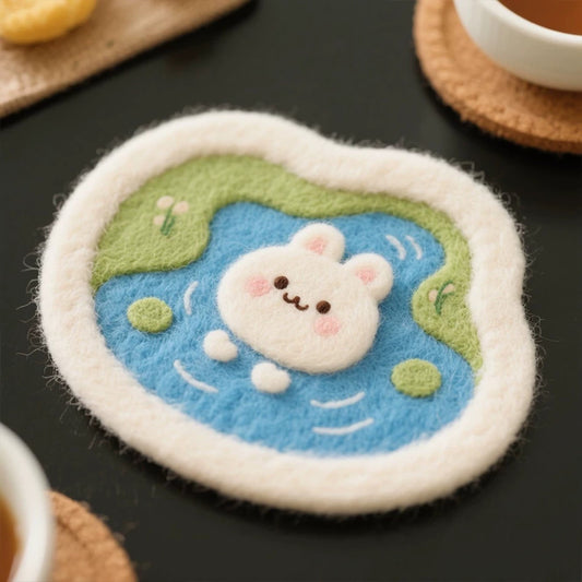 Cute Pond Animal Felting Coaster Kit