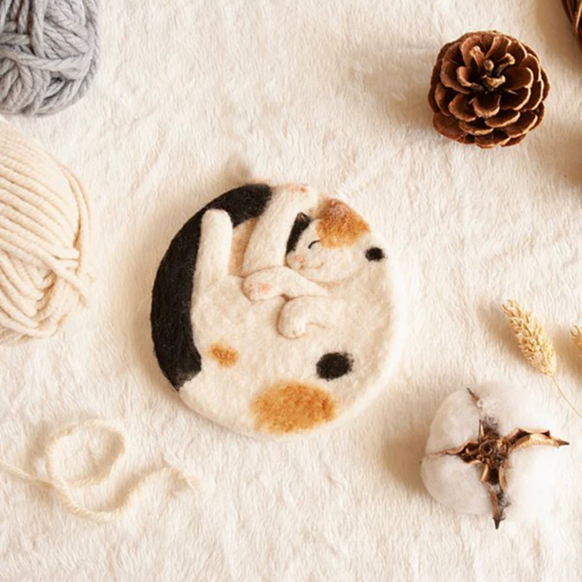 Sleeping Cat DIY Felt Coaster Kit