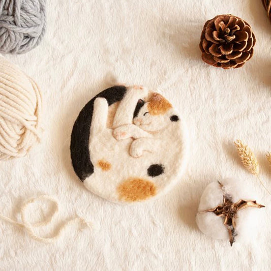 Sleeping Cat DIY Felt Coaster Kit