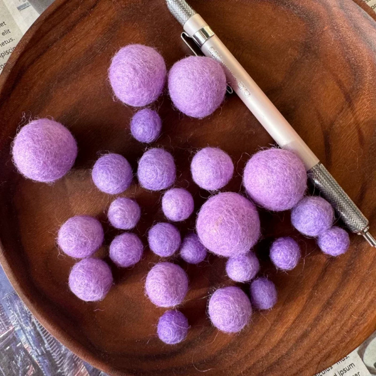 1 cm Colored Solid Wool Felt Balls