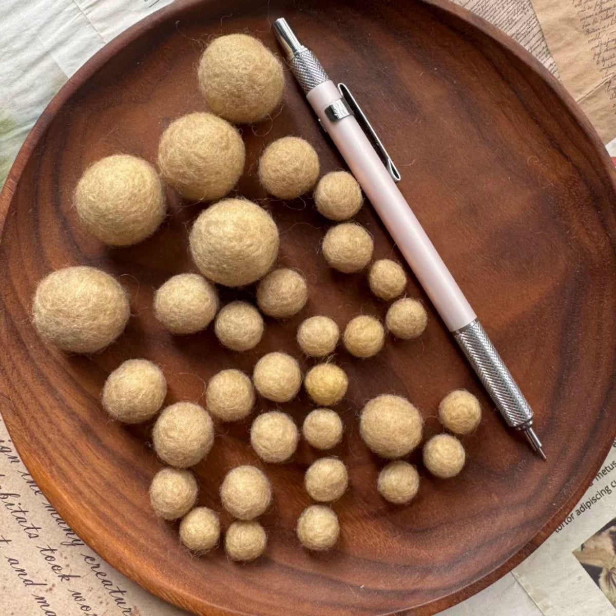 1 cm Colored Solid Wool Felt Balls