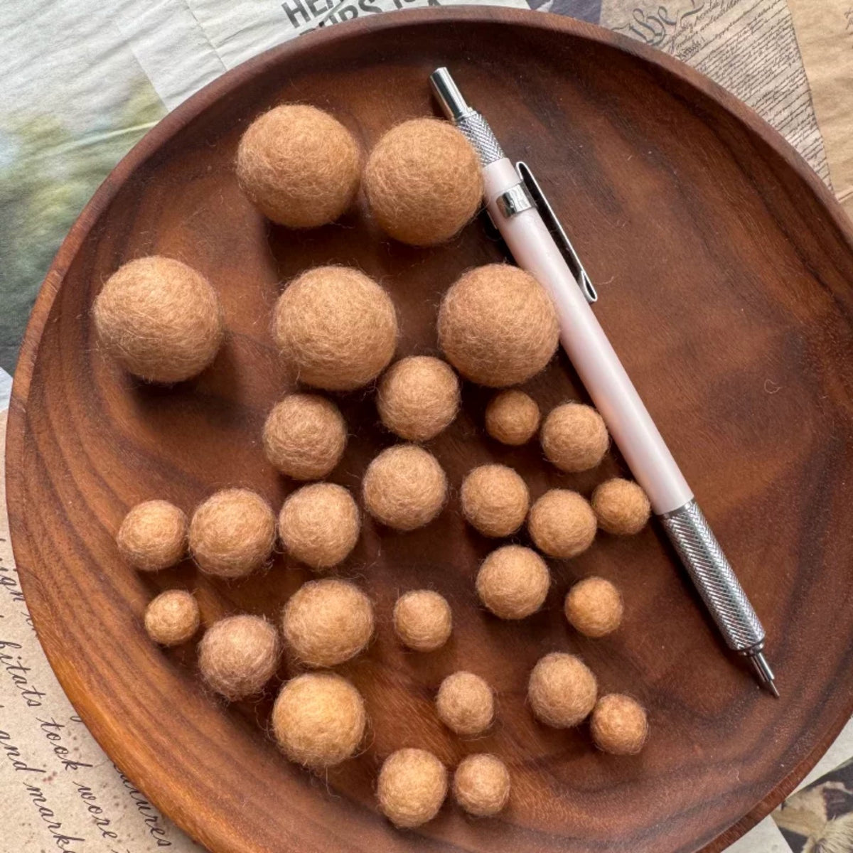 1 cm Colored Solid Wool Felt Balls