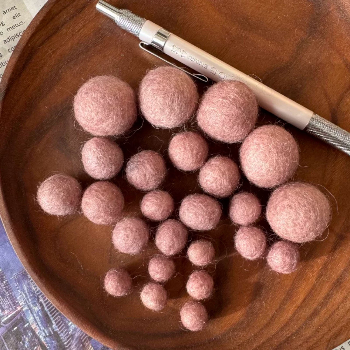 1 cm Colored Solid Wool Felt Balls