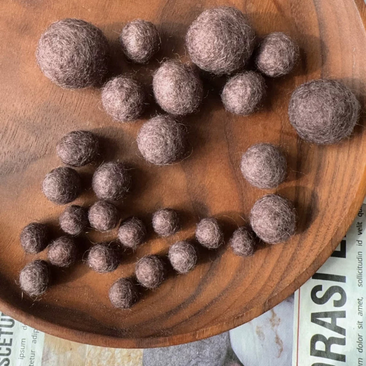 1 cm Colored Solid Wool Felt Balls
