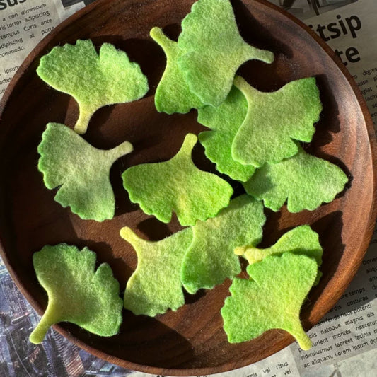 Colorful Hand-Cut Ginkgo Leaf Felt Pieces