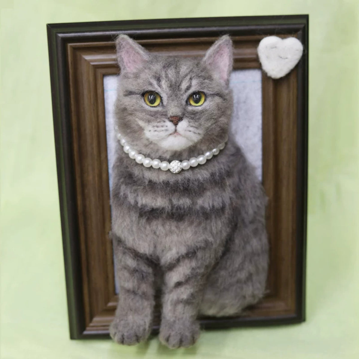 Custom Needle Felted Pet Memorial Portrait Frame