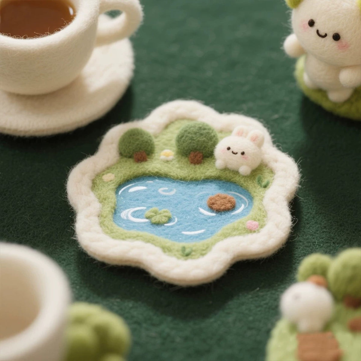 Cute Pond Animal Felting Coaster Kit
