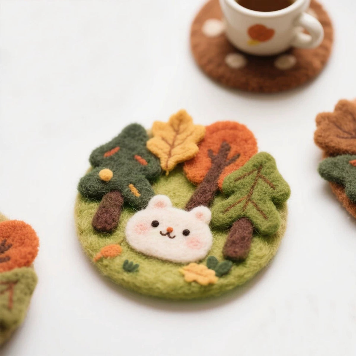 Cute Autumn Coaster Felting Kit