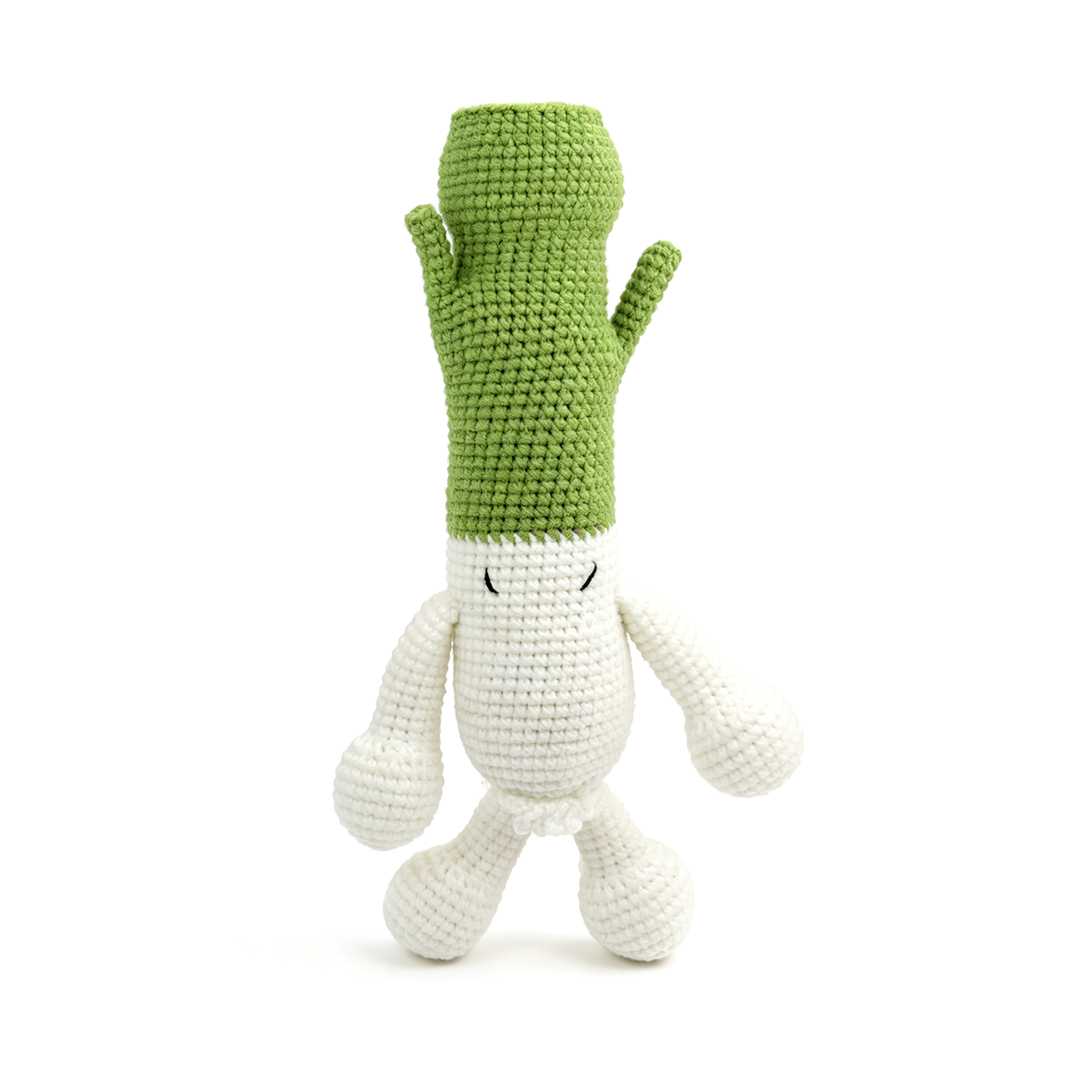 Funny Crochet Leek Plush Toy - Kawaii Amigurumi Green Onion Doll