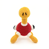 Handmade Crochet Red Shell Monster - Amigurumi Dinosaur Baby Toy