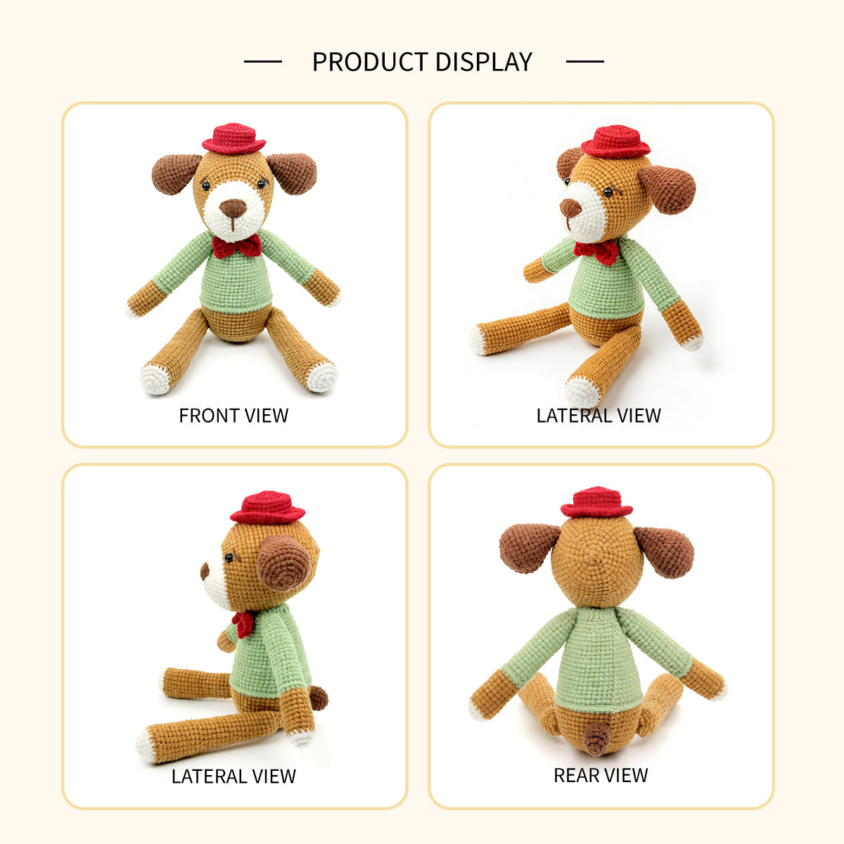 Handmade Crochet Dog Plush Toy - Amigurumi Puppy in Sweater Baby Gift