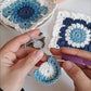 DIY crochet blue and white porcelain coaster kit; homemade Maillard yarn heat insulation mat gift for family friends